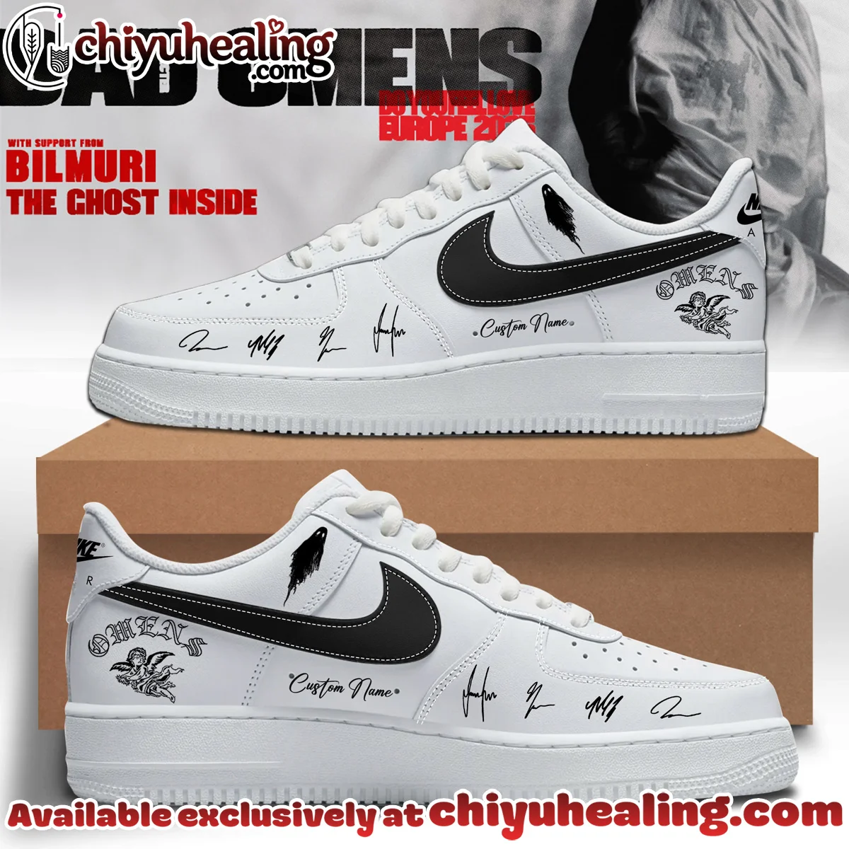 Bad Omens Do You Feel Love Tour Custom Air Force 1 & Jordan 1 Shoes (Design 5)