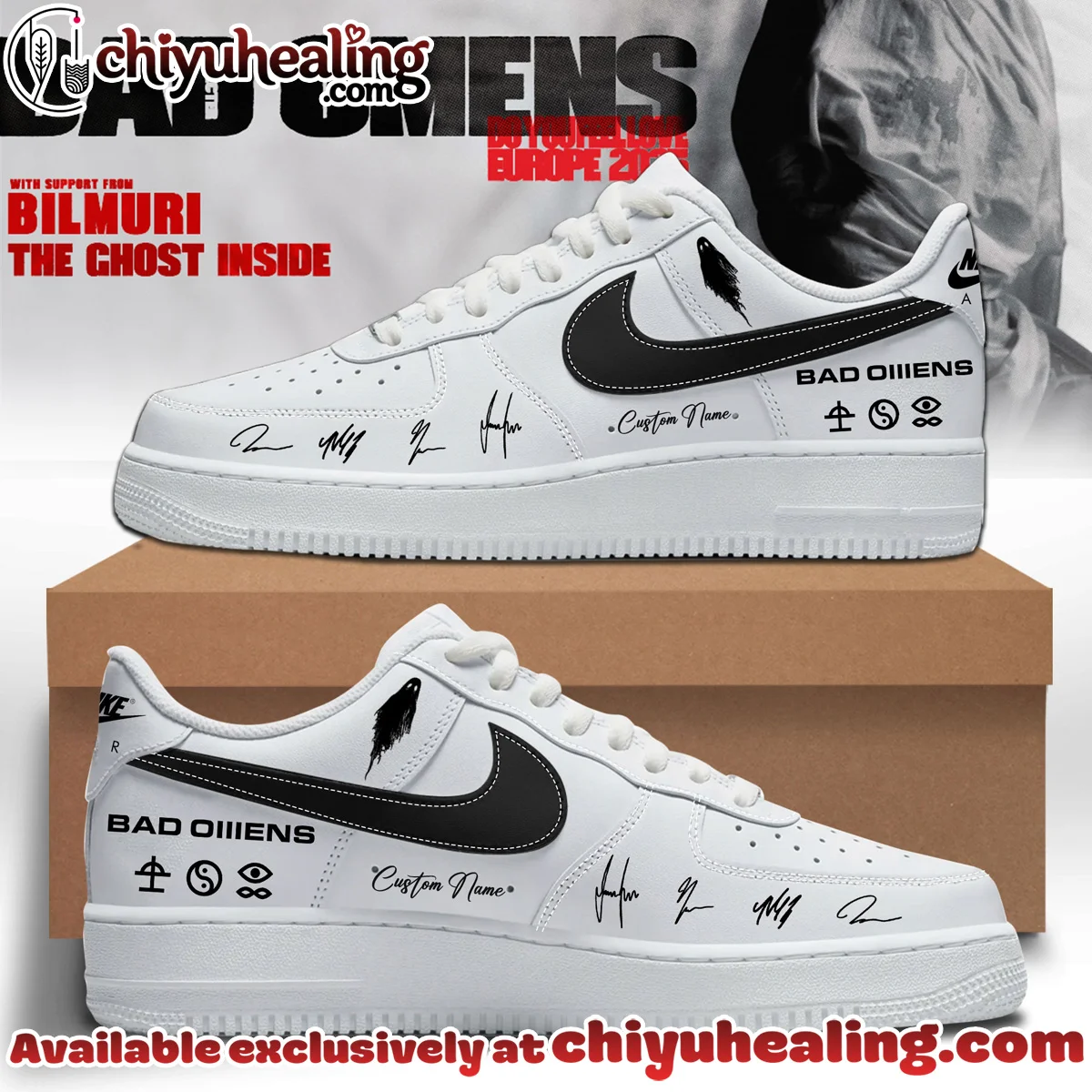 Bad Omens Do You Feel Love Tour Custom Air Force 1 & Jordan 1 Shoes - Part 23