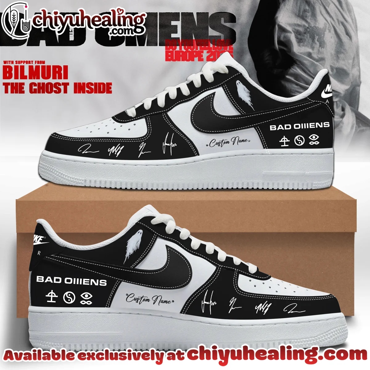 Bad Omens Do You Feel Love Tour Custom Air Force 1 & Jordan 1 Shoes - Series 27