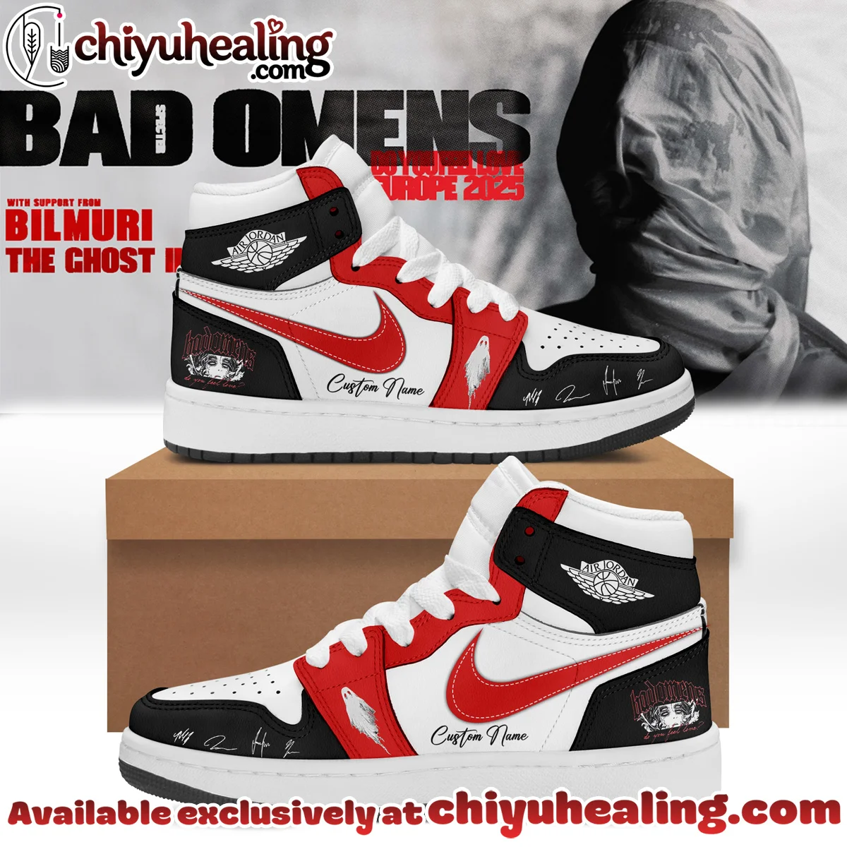 Bad Omens Do You Feel Love Tour Custom Air Force 1 & Jordan 1 Shoes (Style 15)