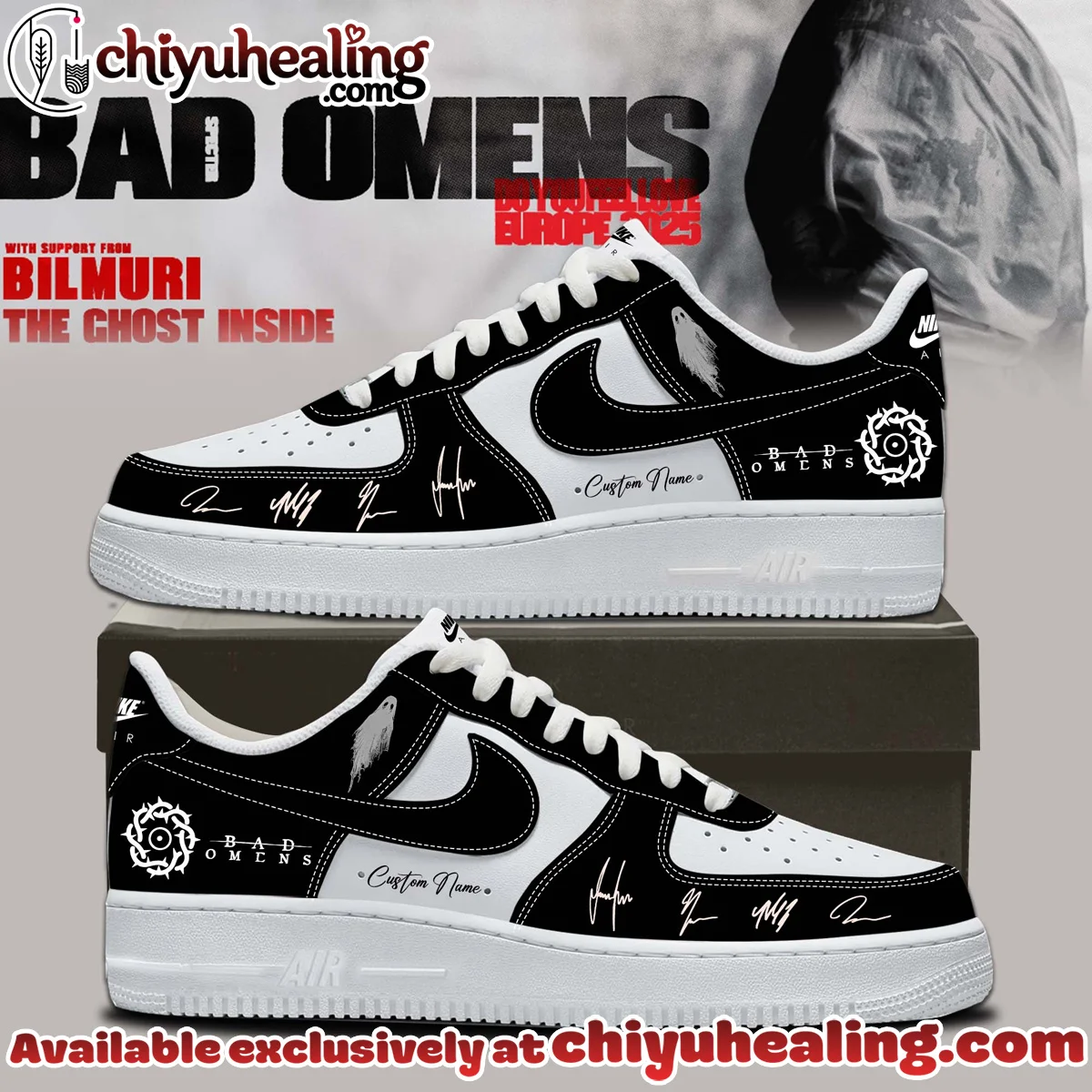 Bad Omens Do You Feel Love Tour Custom Air Force 1 & Jordan 1 Shoes (Style 22)