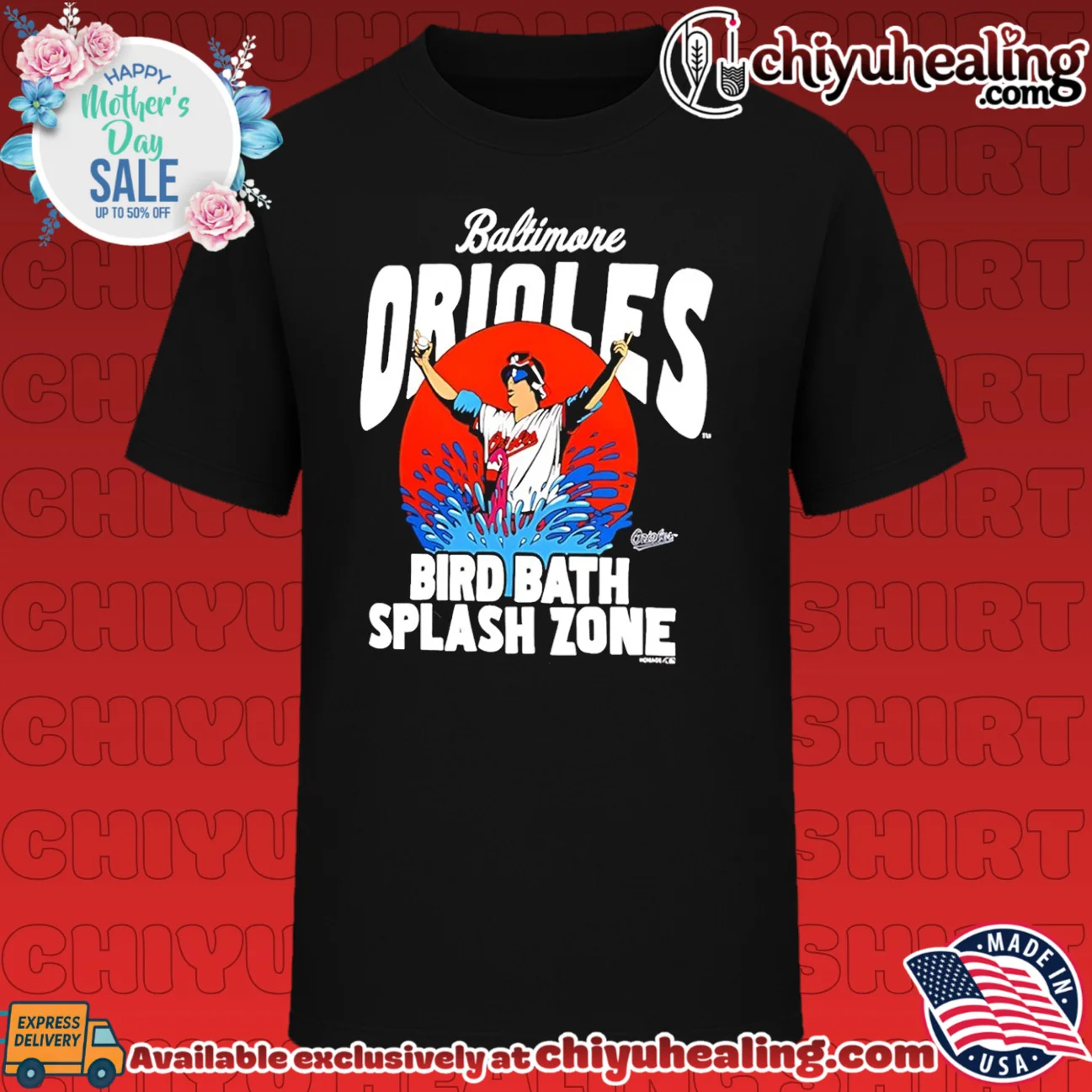 Baltimore Orioles bird bath splash zone