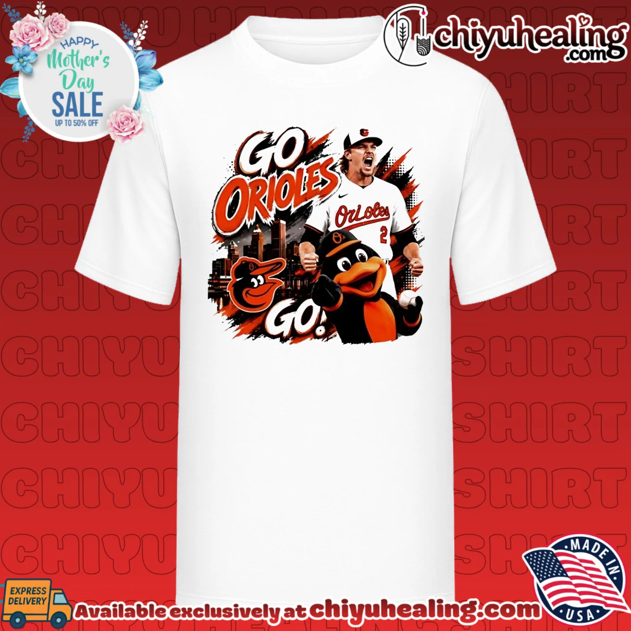 Baltimore Orioles Go Orioles mascot graphic