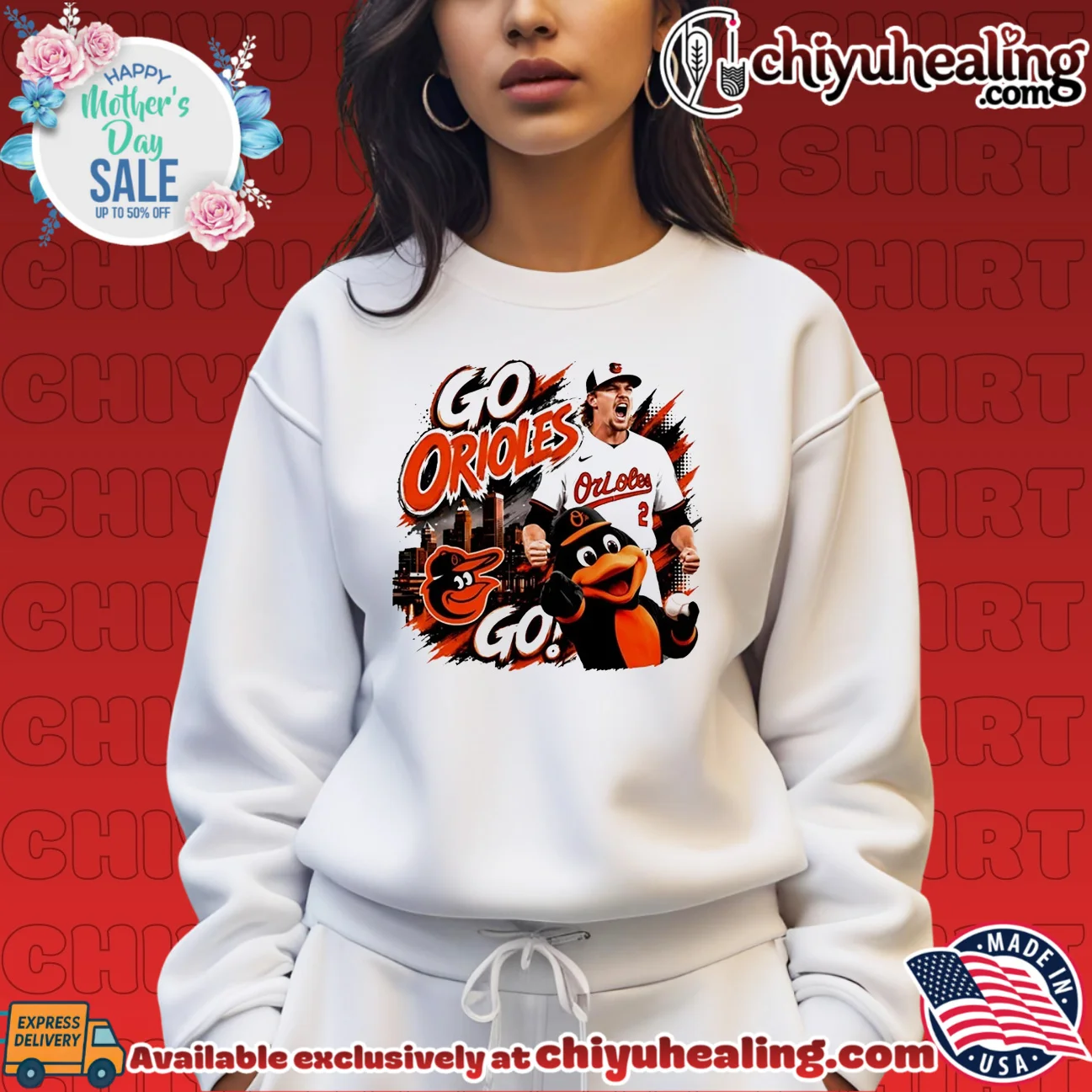 Baltimore Orioles Go Orioles mascot graphic official shirt & hoodie | Aesthetic Apparel Baltimore Orioles Go Orioles mascot graphic