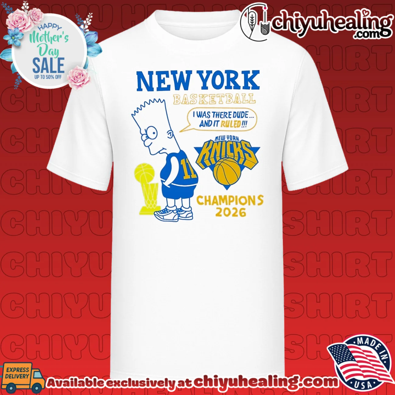 Bart Simpson New York Knicks 2026 Champions I was there dude and it ruled
