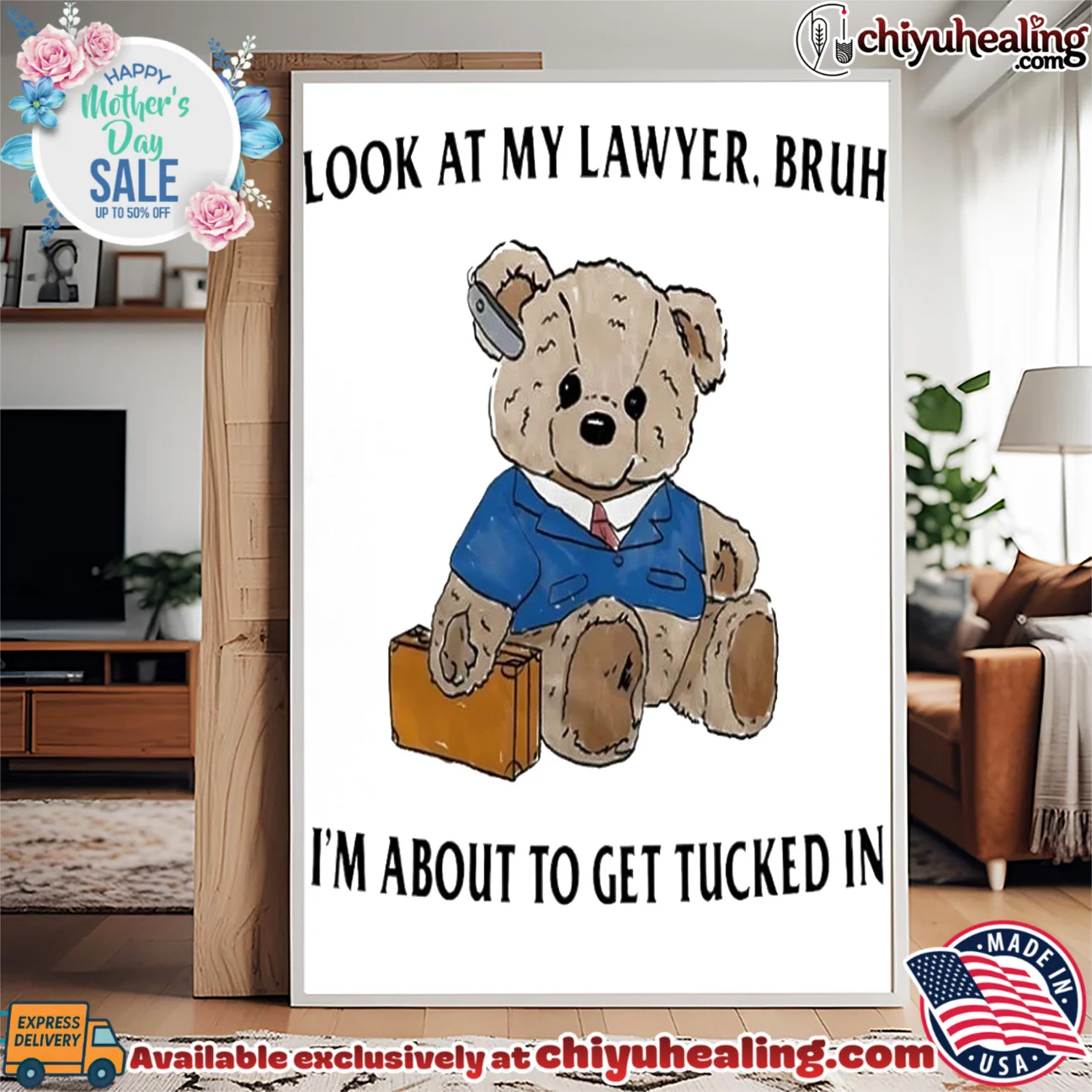 Bear look at my lawyer bruh I'm about to get tucked in retro shirt & hoodie | Aesthetic Apparel Bear look at my lawyer bruh I'm about to get tucked in