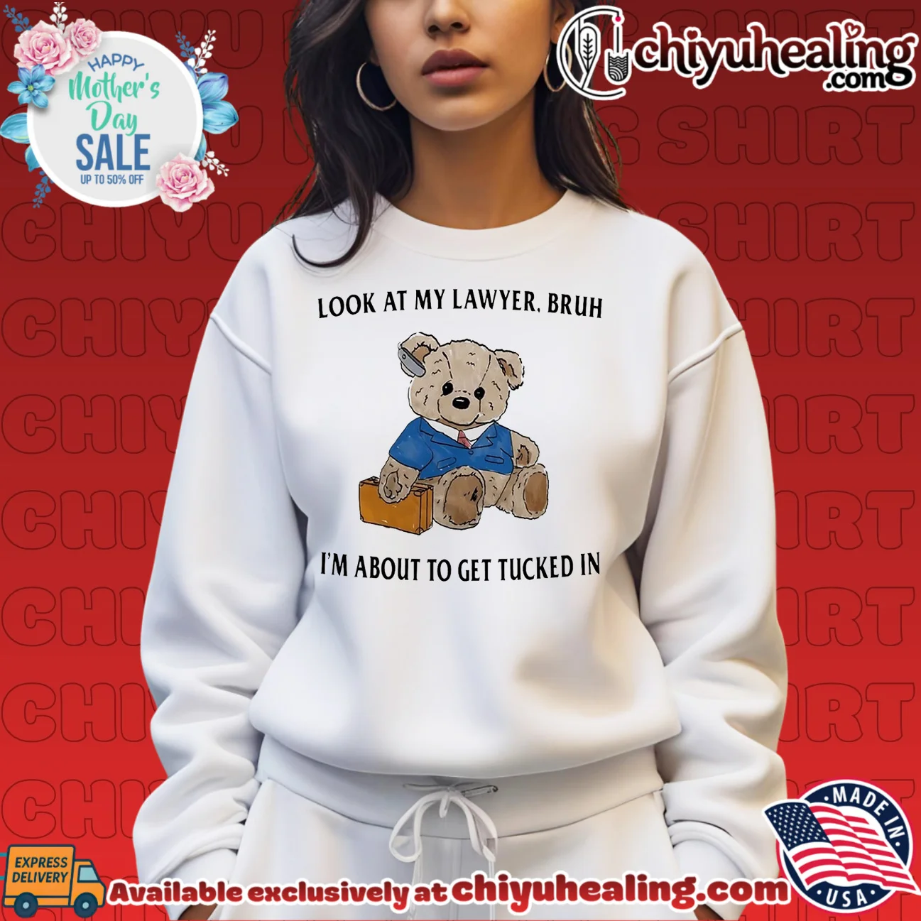 Bear look at my lawyer bruh I'm about to get tucked in retro shirt & hoodie | Aesthetic Apparel Bear look at my lawyer bruh I'm about to get tucked in