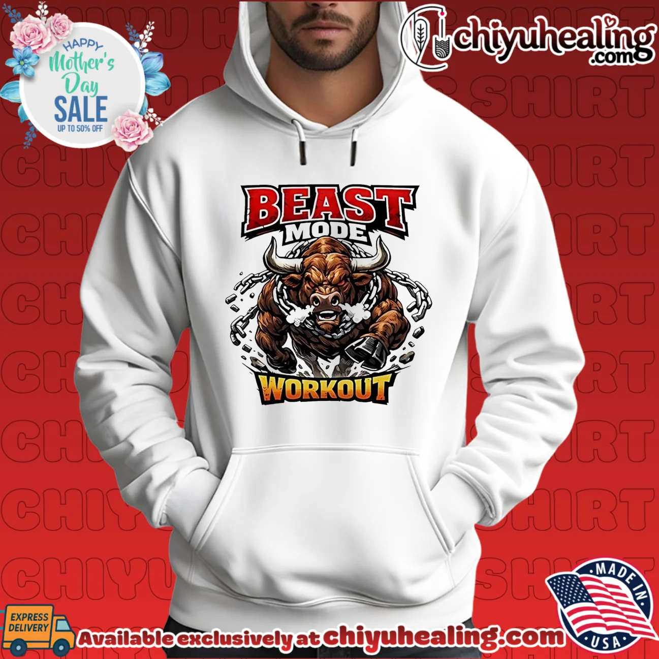 Beast mode workout illustrated bull with chains essential shirt & hoodie | 2026 Edition Drop Beast mode workout illustrated bull with chains essential shirt & hoodie | 2026 Edition Drop