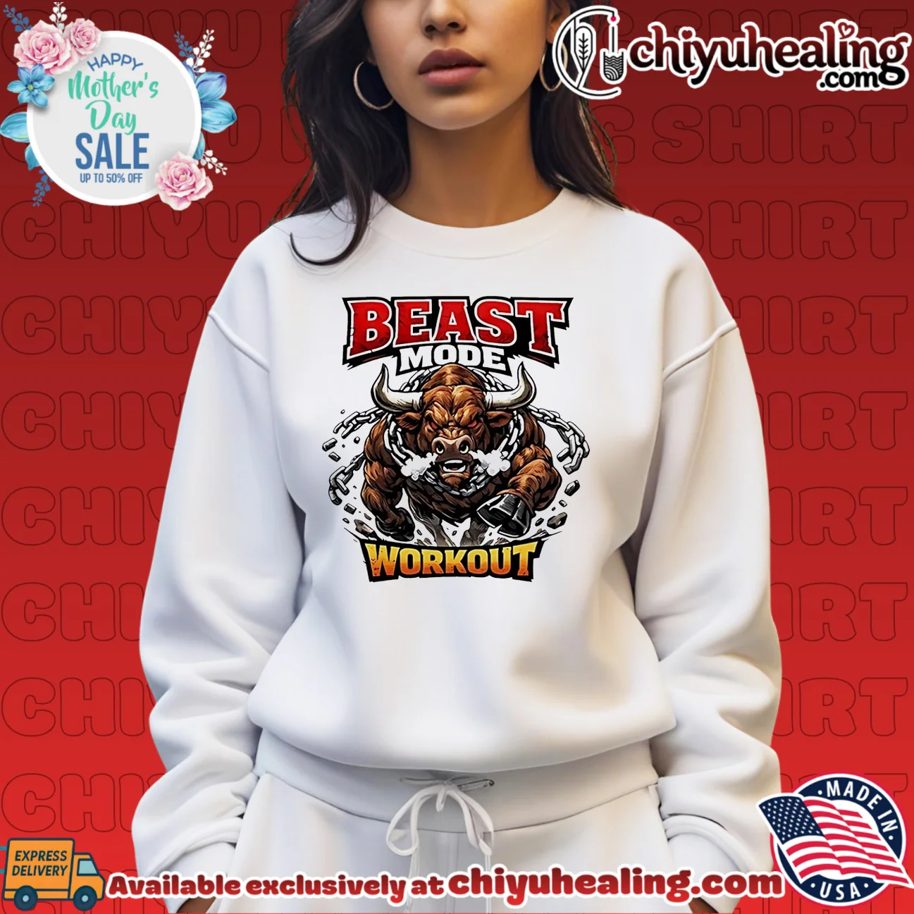 Beast mode workout illustrated bull with chains essential shirt & hoodie | 2026 Edition Drop Beast mode workout illustrated bull with chains