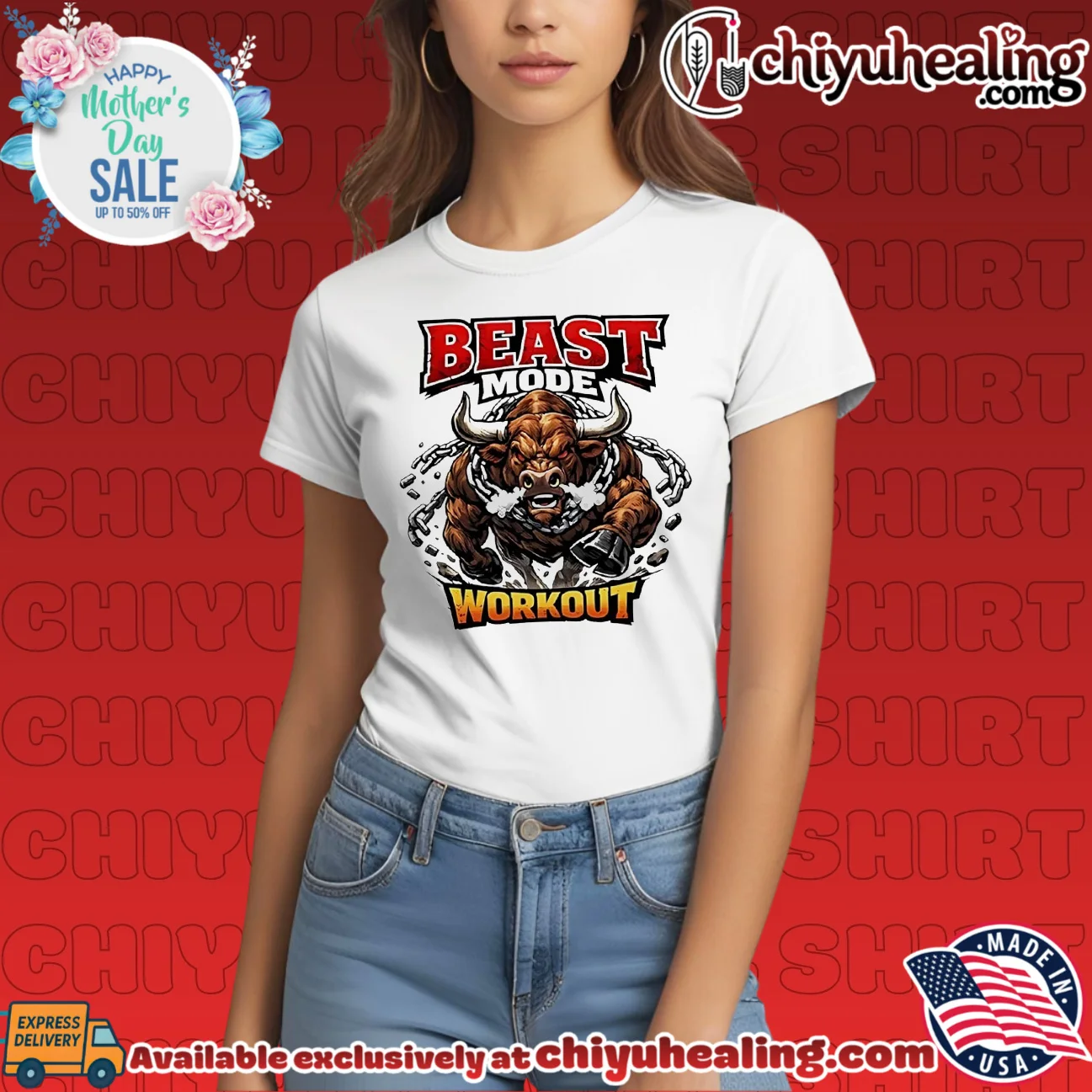 Beast mode workout illustrated bull with chains essential shirt & hoodie | 2026 Edition Drop Beast mode workout illustrated bull with chains