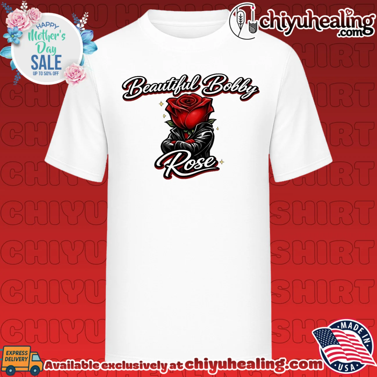 Beautiful Bobby Rose flower graphic shirt & hoodie