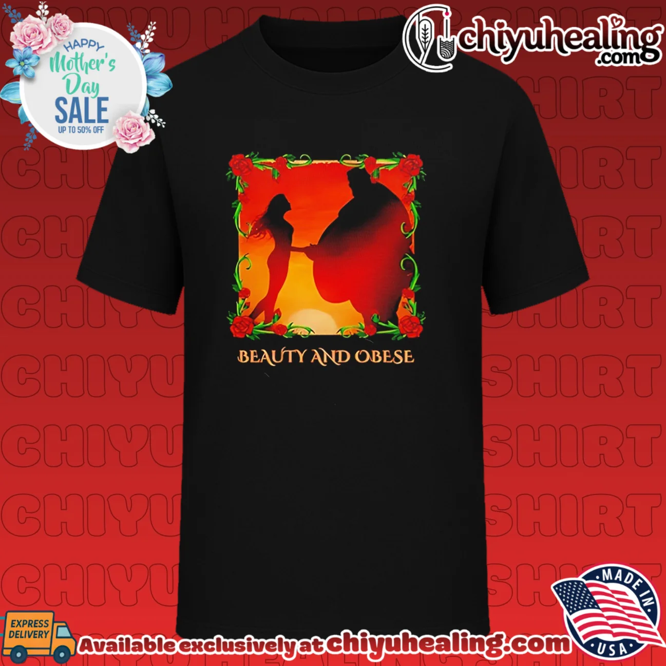 Beauty and obese meme graphic shirt