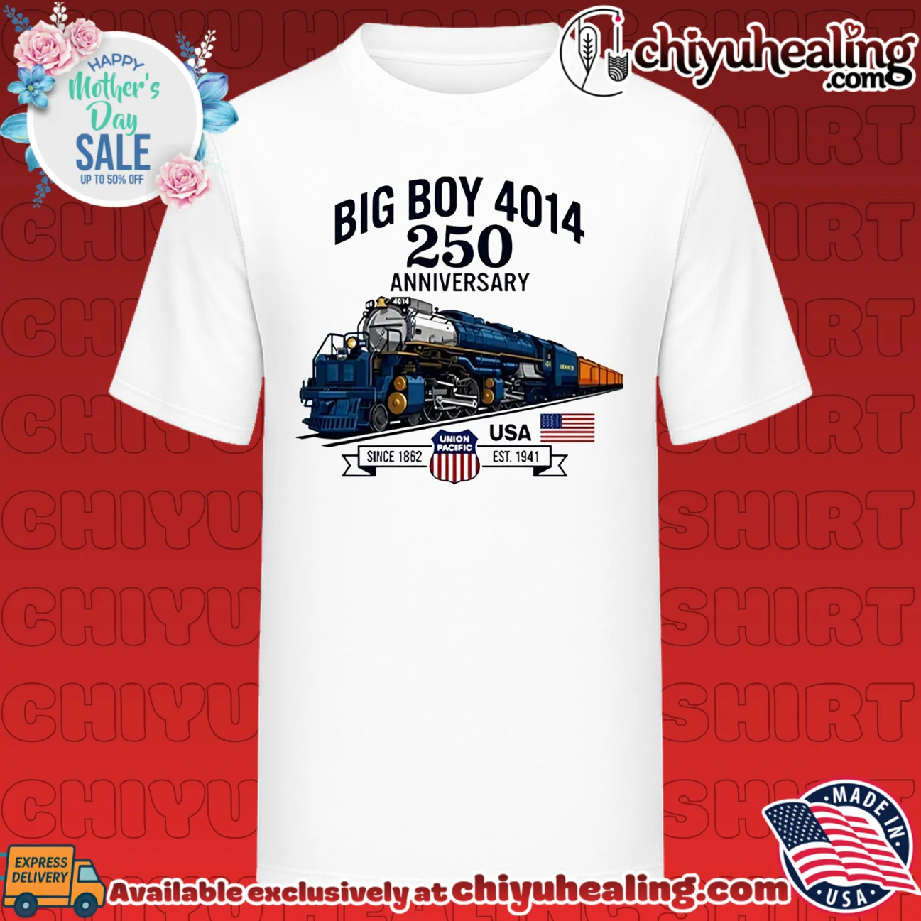 Big Boy 4014 Train 250th Anniversary Patriotic American Locomotive
