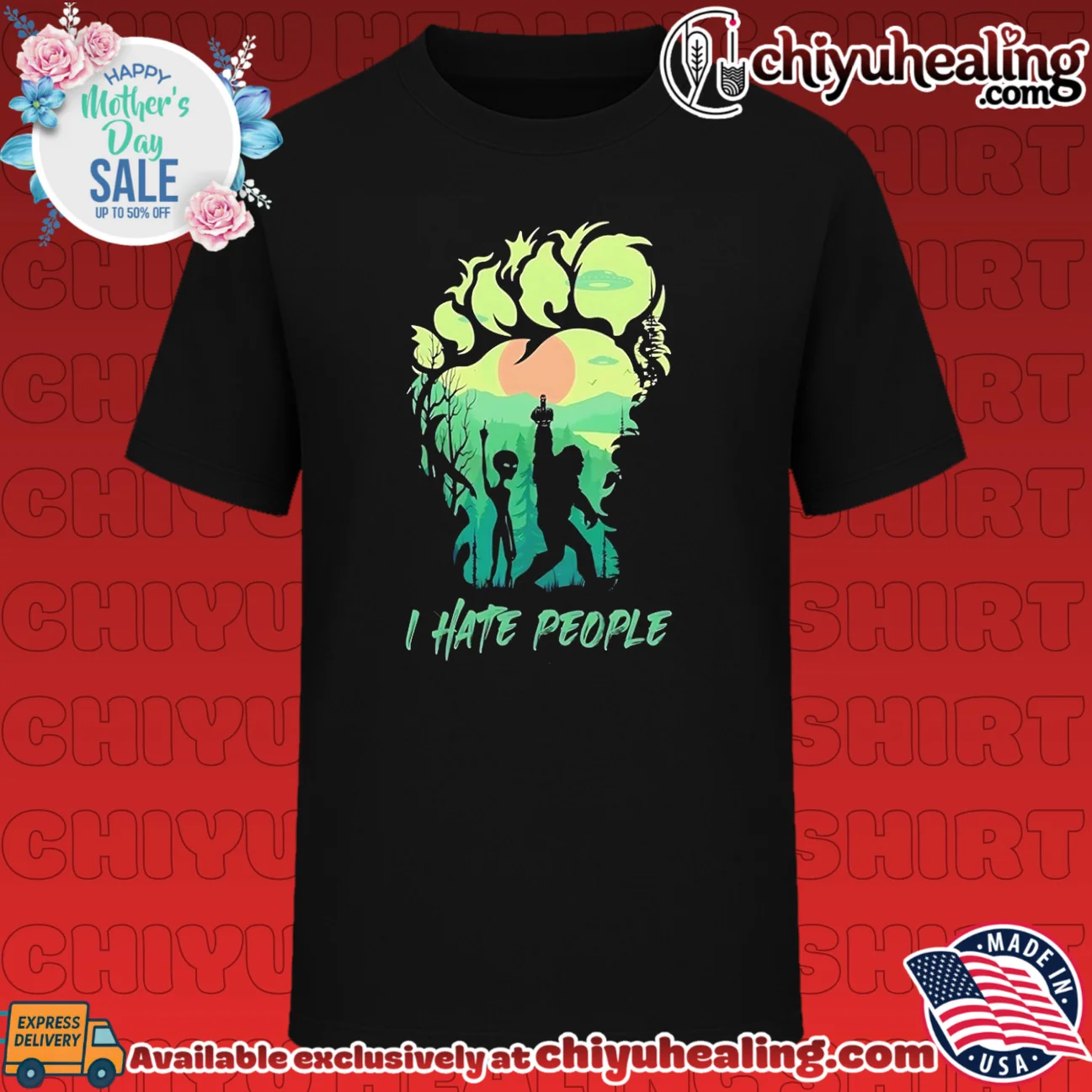 Bigfoot and Alien I hate people funny