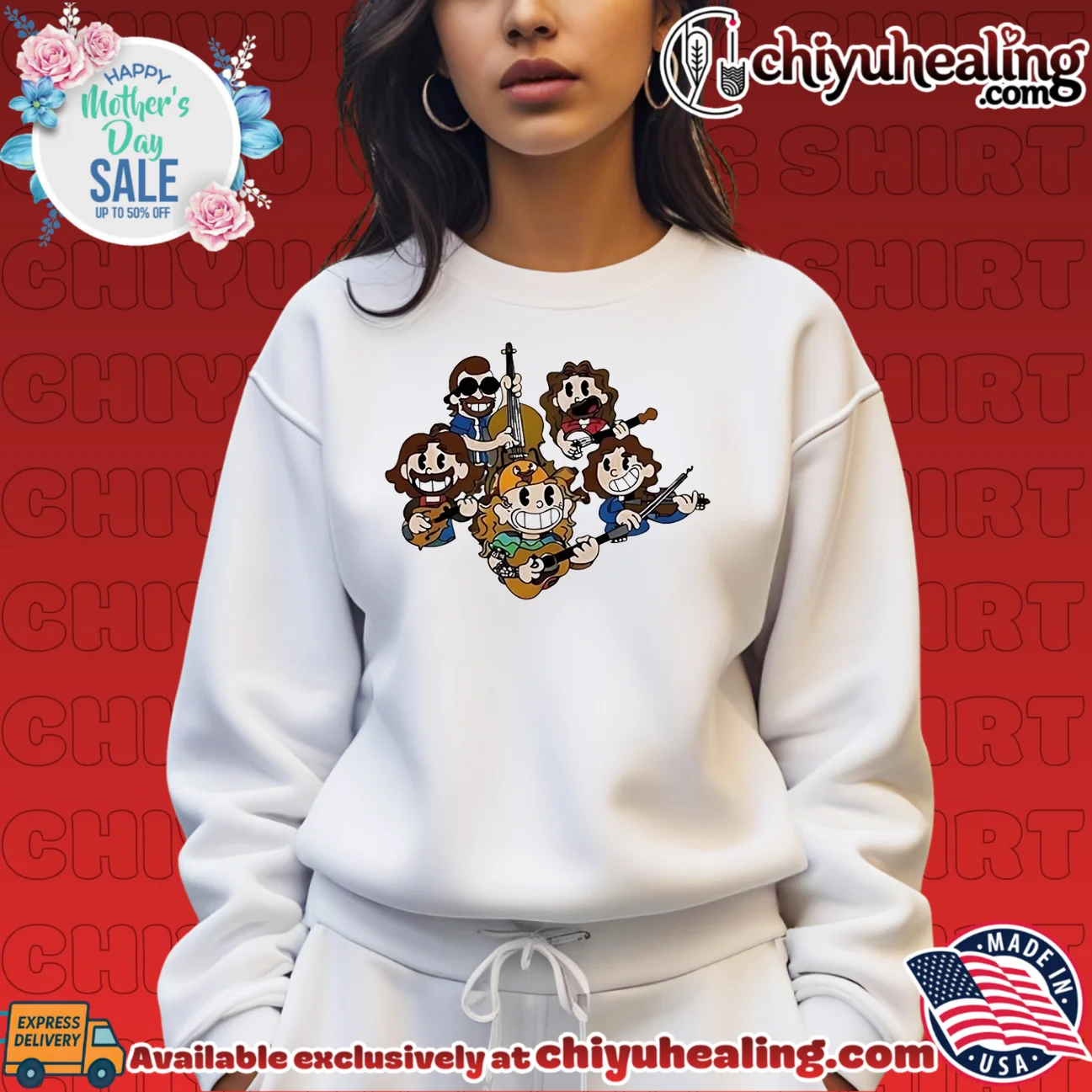 Billy Strings and his band cartoon illustration shirt & hoodie Billy Strings and his band cartoon illustration shirt & hoodie