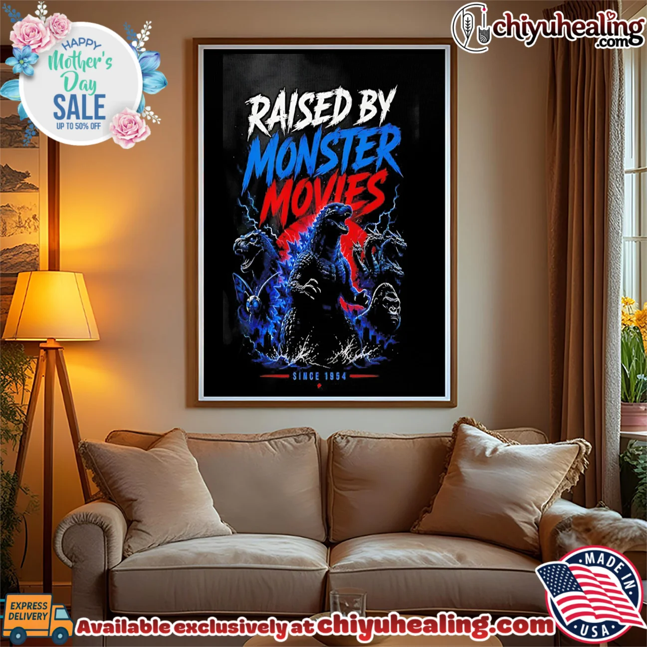 Bioworld Godzilla Raised By Monster movies sinve 1954 illustration official shirt & hoodie - Ultimate Gift Edition Bioworld Godzilla Raised By Monster movies sinve 1954 illustration