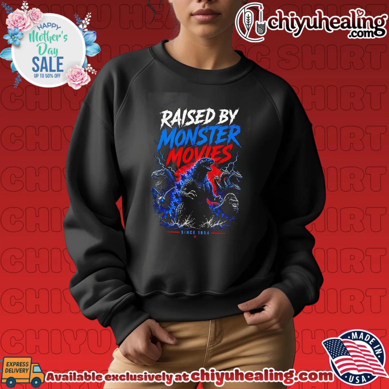 Bioworld Godzilla Raised By Monster movies sinve 1954 illustration official shirt & hoodie - Ultimate Gift Edition Bioworld Godzilla Raised By Monster movies sinve 1954 illustration