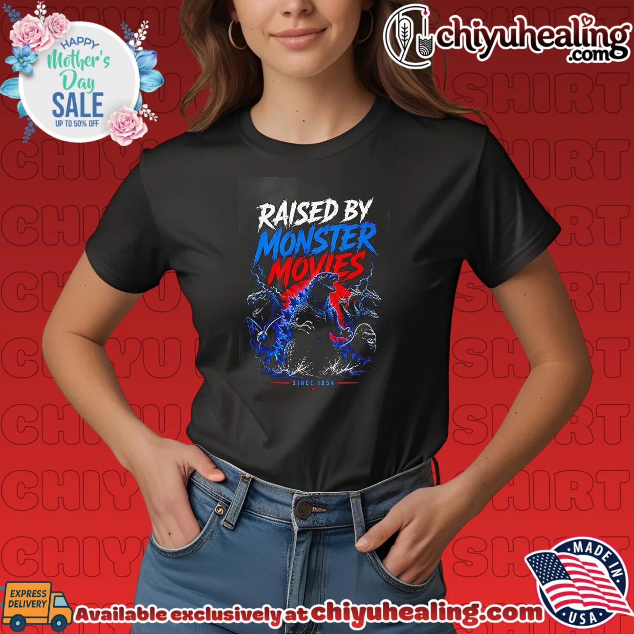 Bioworld Godzilla Raised By Monster movies sinve 1954 illustration official shirt & hoodie - Ultimate Gift Edition Bioworld Godzilla Raised By Monster movies sinve 1954 illustration