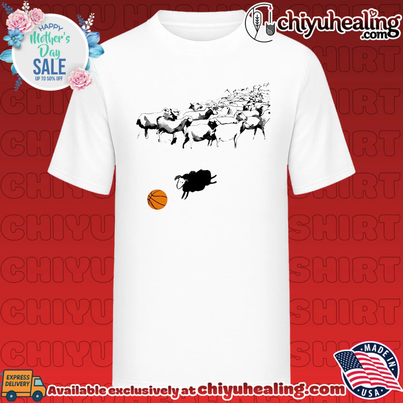 Black sheep playing basketball funny animal