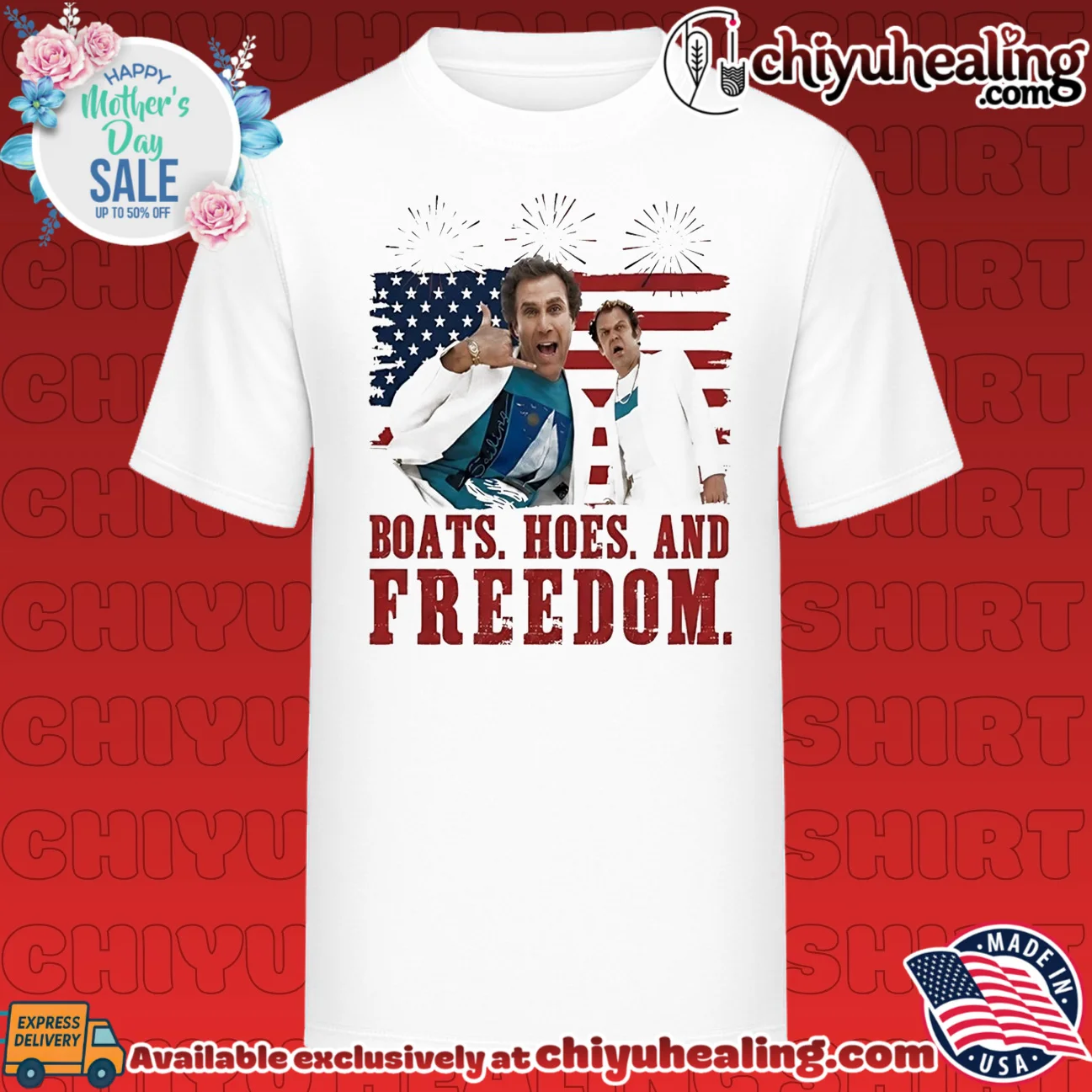 Boats Hoes and Freesom 4th of July shirt & hoodie