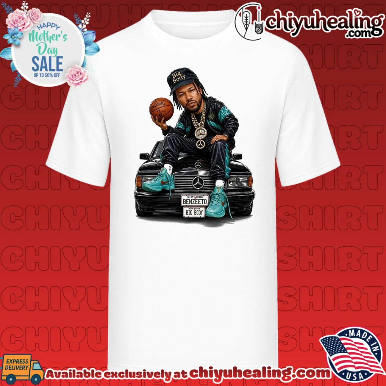 Boldy James on black Mercedes-Benz vintage shirt
