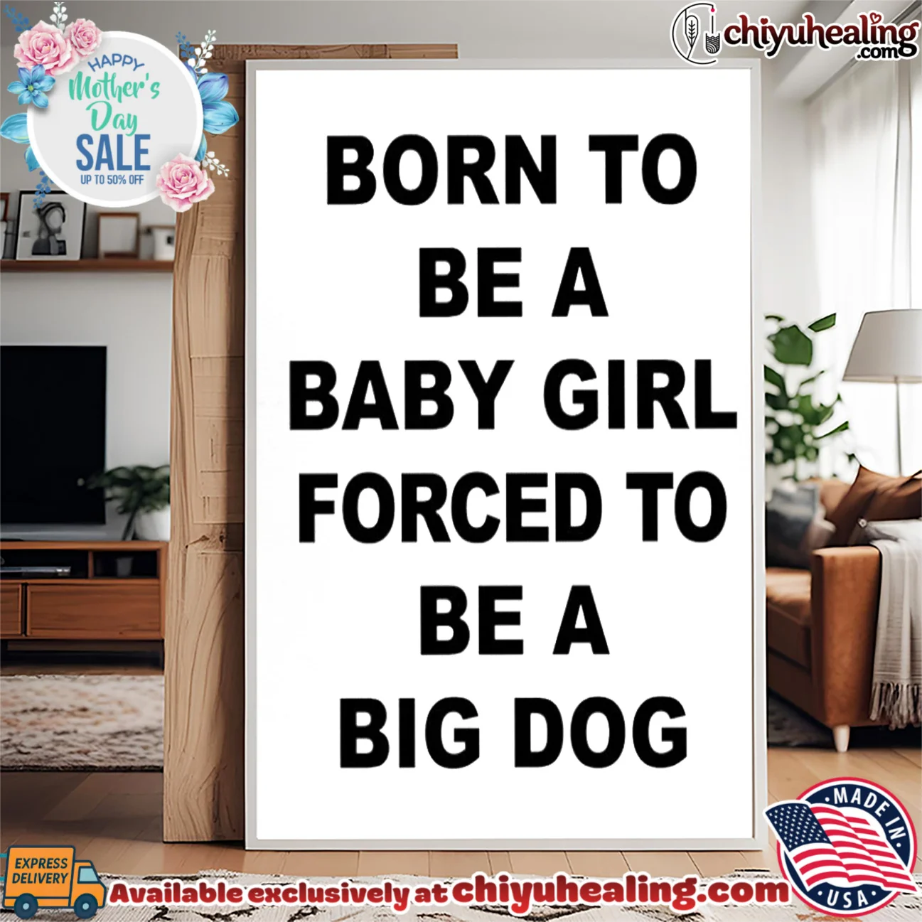 Born to be a baby girl forced to be a big dog text shirt & hoodie Born to be a baby girl forced to be a big dog text