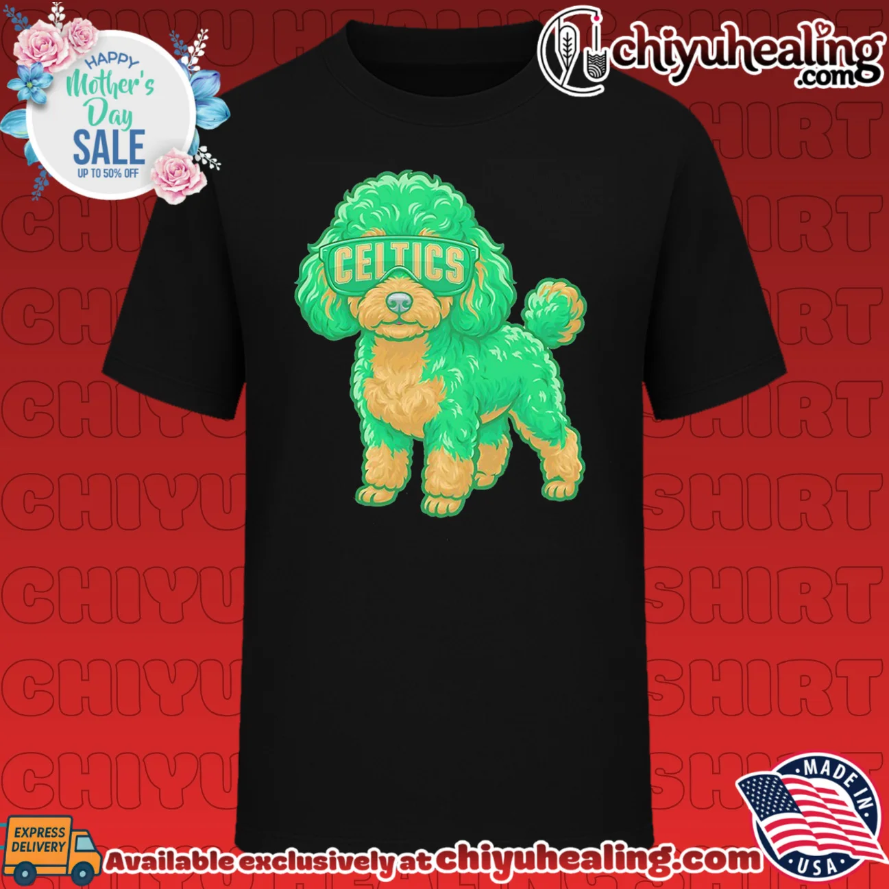 Boston Celtics Teacup Poodle cartoon