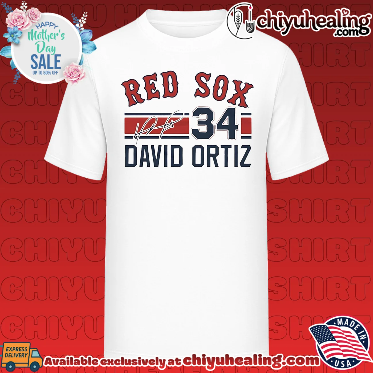 Boston Red Sox David Ortiz Signature Name & Number