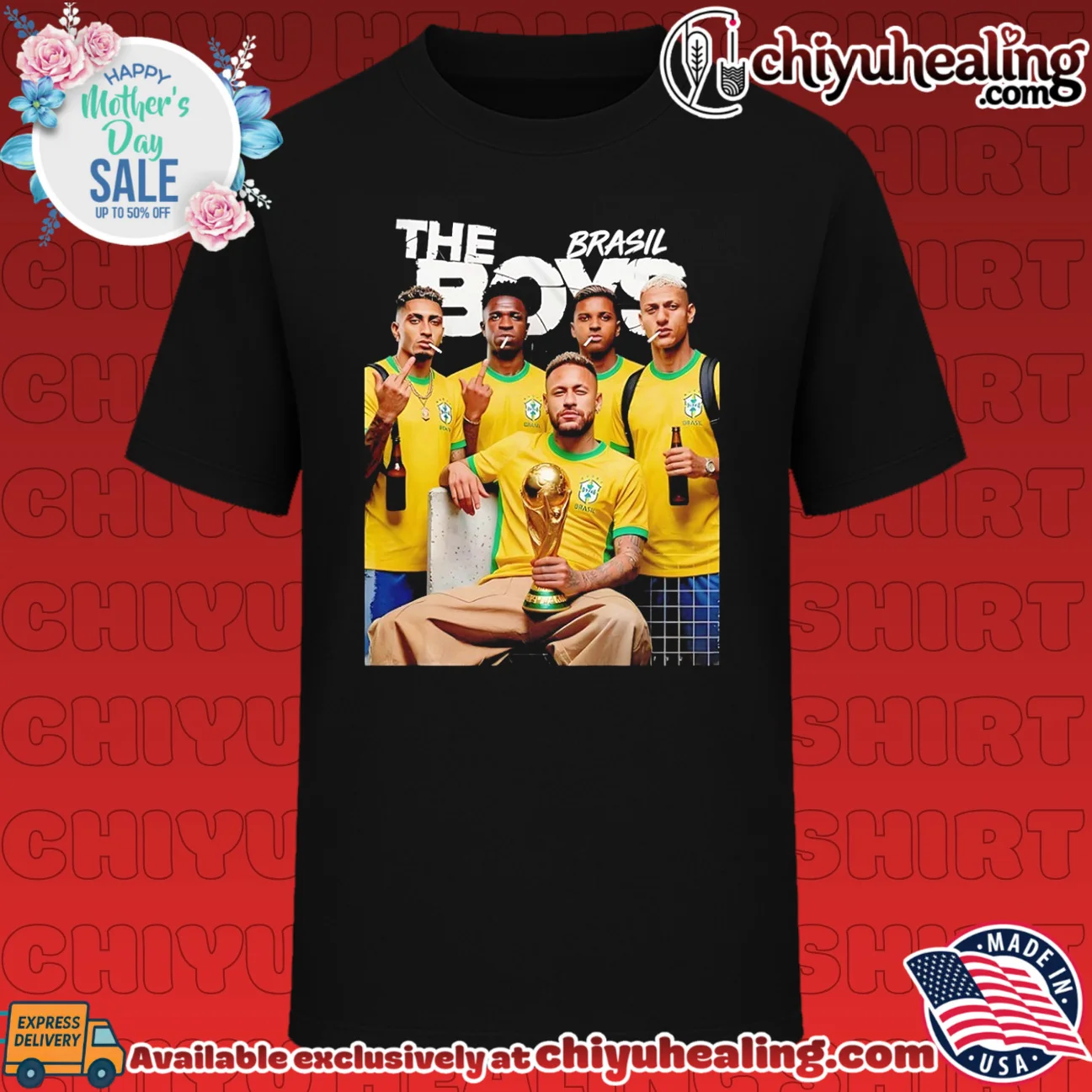 Brazil FC the Boys 2026 World Cup squad holding trophy shirt & hoodie