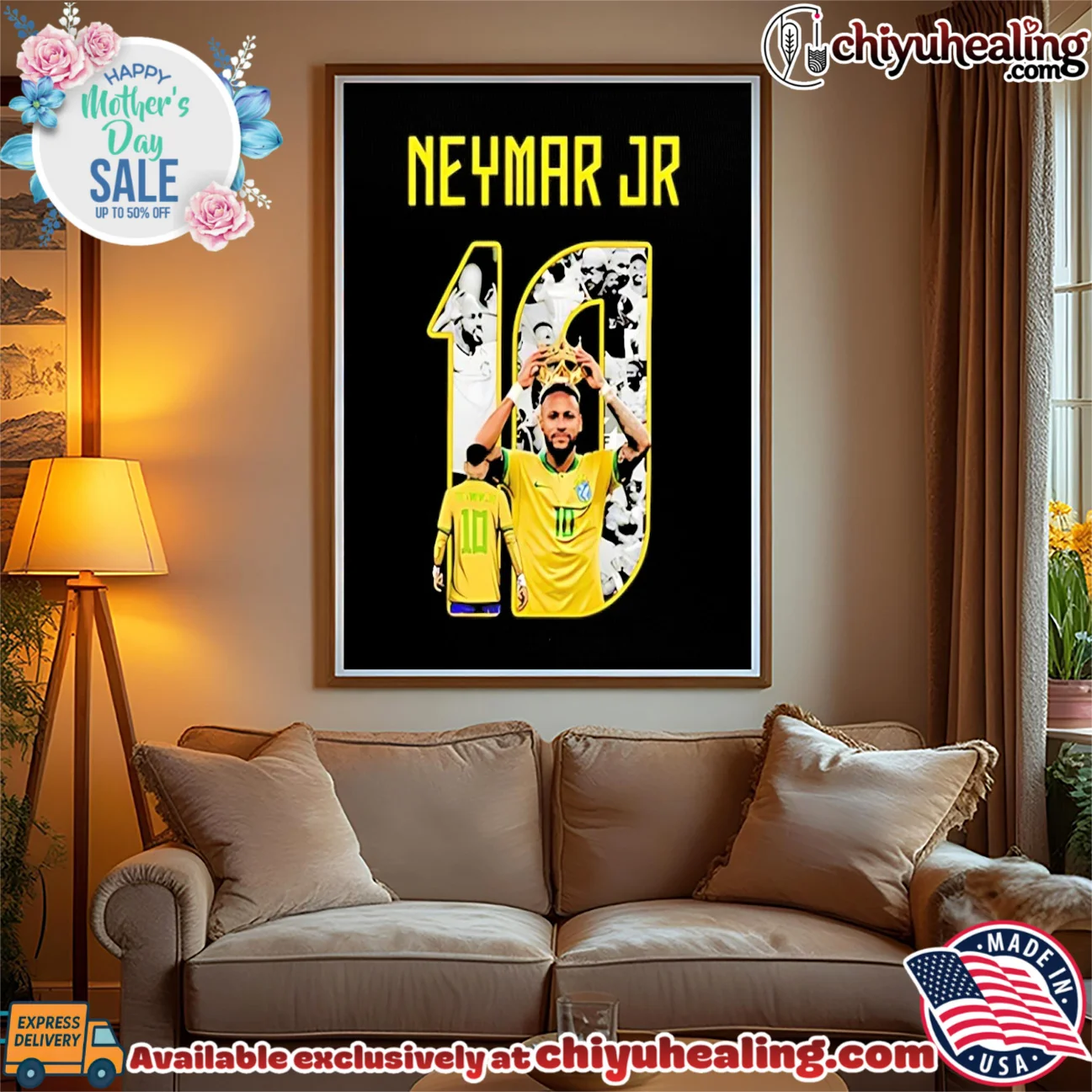 Brazil national football team Neymar Jr wearing crown hype shirt & hoodie - Everyday Fit Brazil national football team Neymar Jr wearing crown