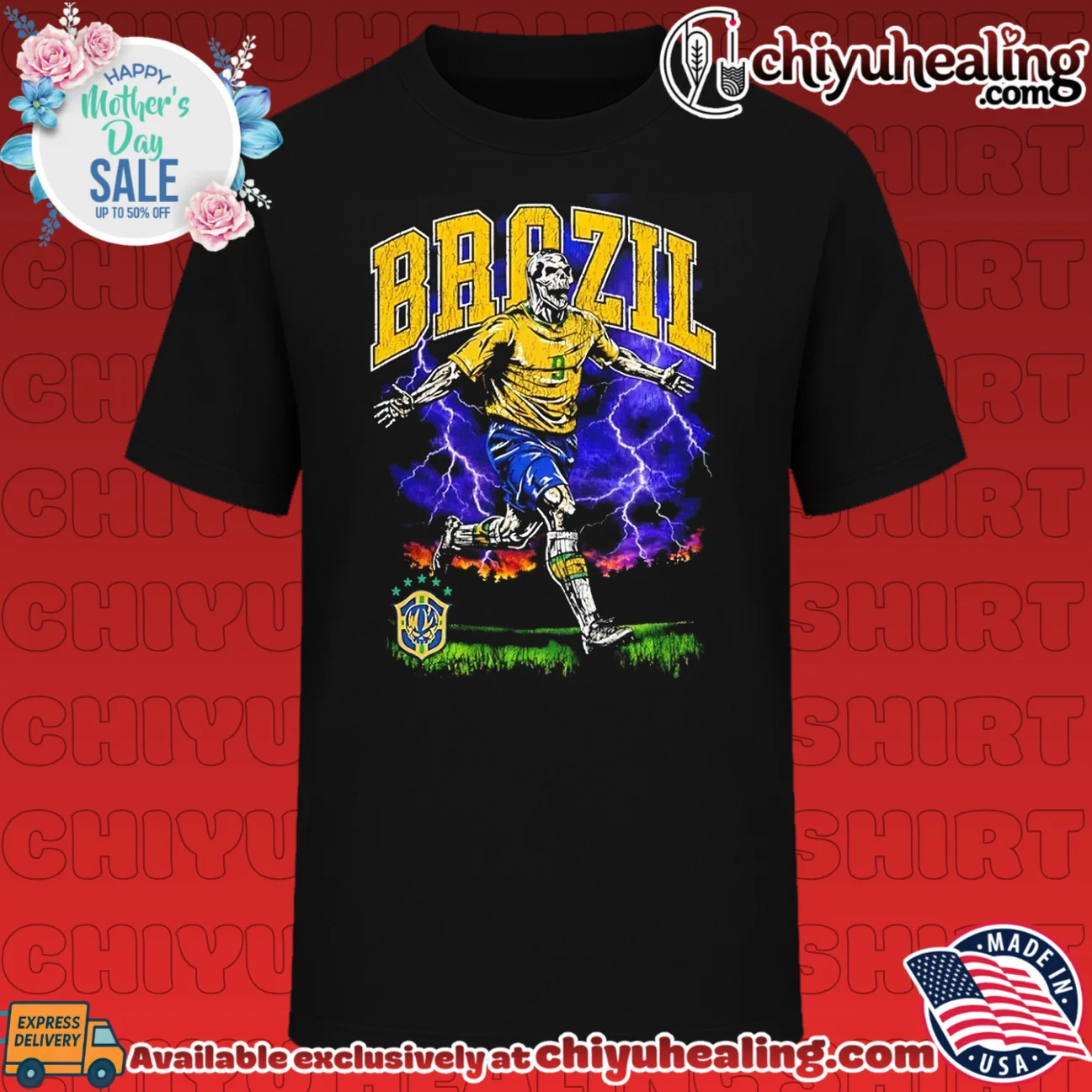 Brazil World Cup skeleton soccer player vintage