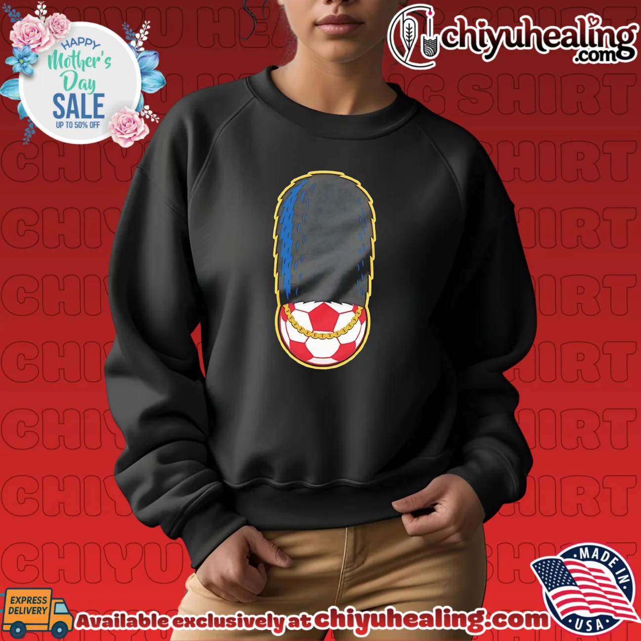 British royal guard soccer ball with gold chain shirt & hoodie British royal guard soccer ball with gold chain