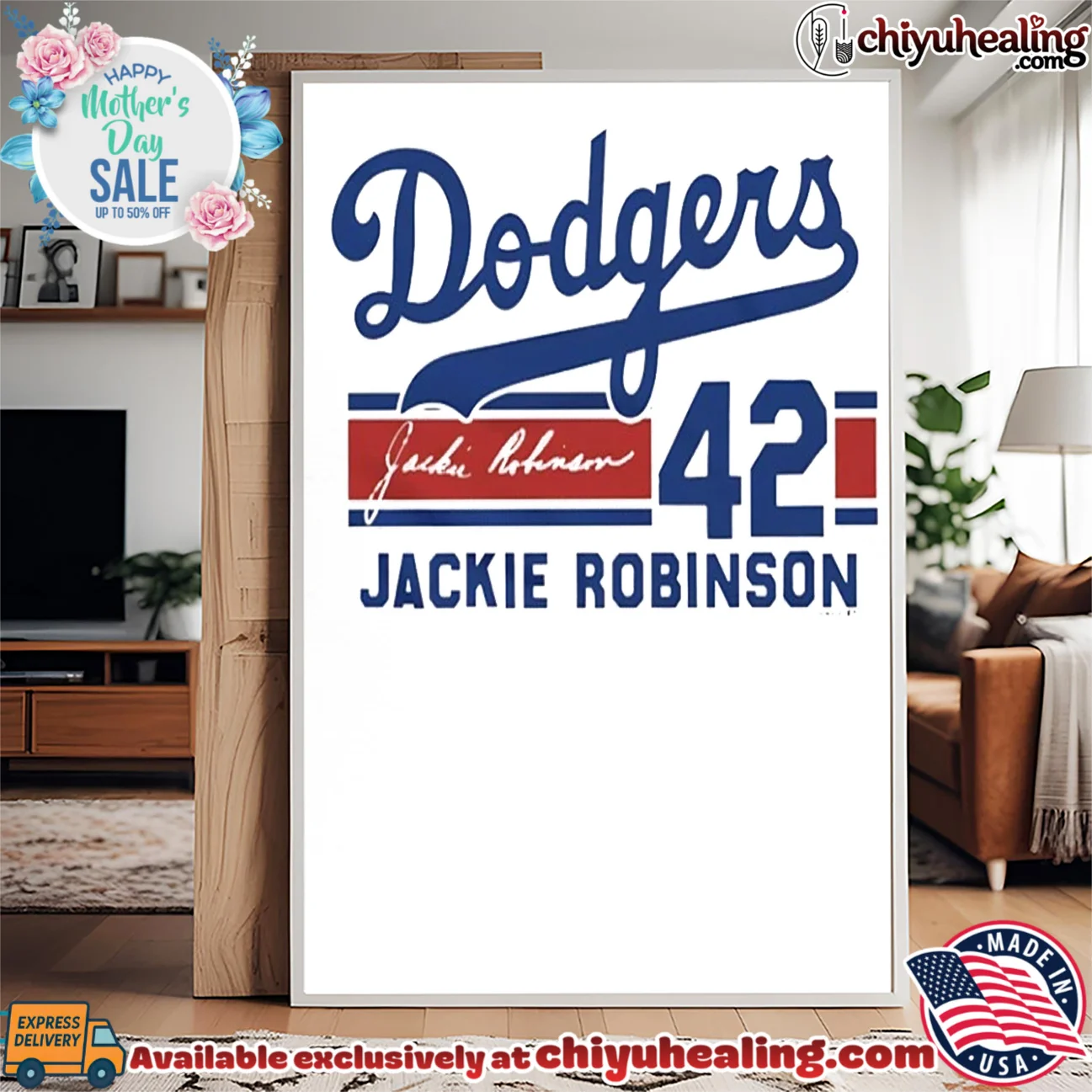 Brooklyn Dodgers Jackie Robinson Signature Name & Number custom shirt & hoodie - The Fan Collection Brooklyn Dodgers Jackie Robinson Signature Name & Number