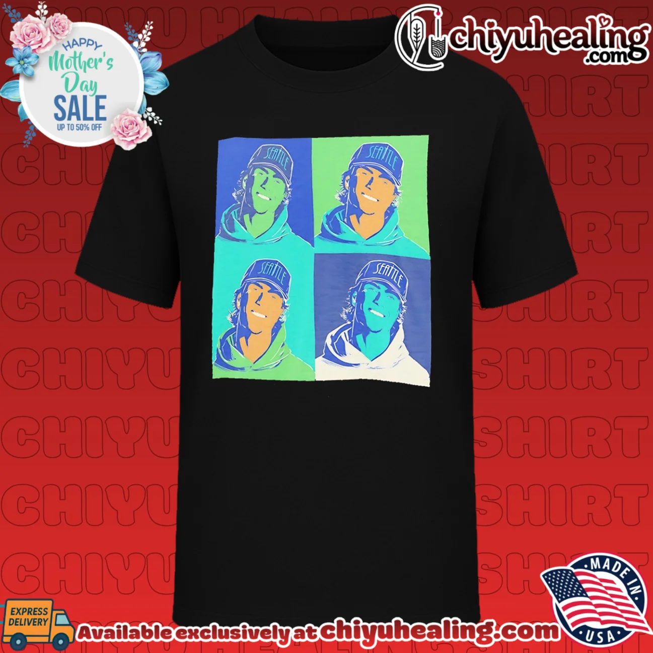 Bryan Woo Seattle Mariners Pop Art MLB Baseball