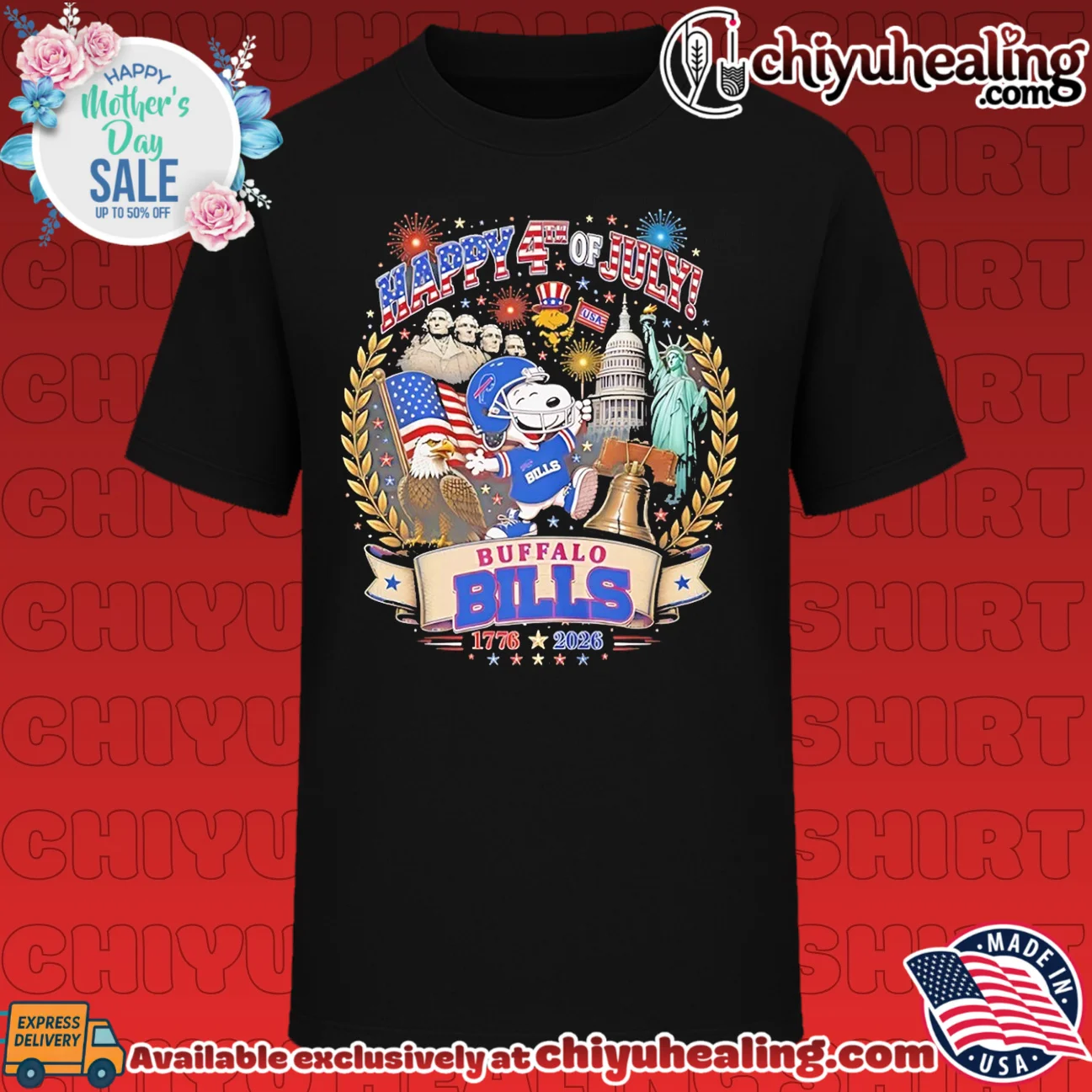 Buffalo Bills happy 4th of July 250th Anniversary 1776-2026 Snoopy shirt & hoodie