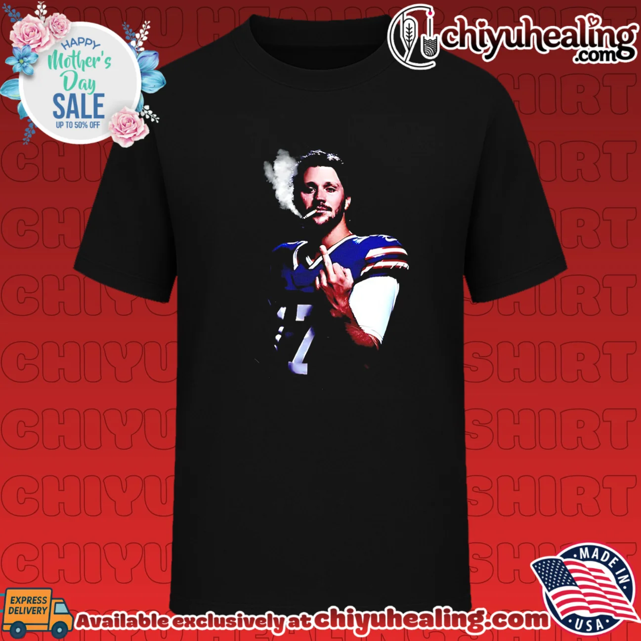 Buffalo Bills Josh Allen middle finger fuck the haters