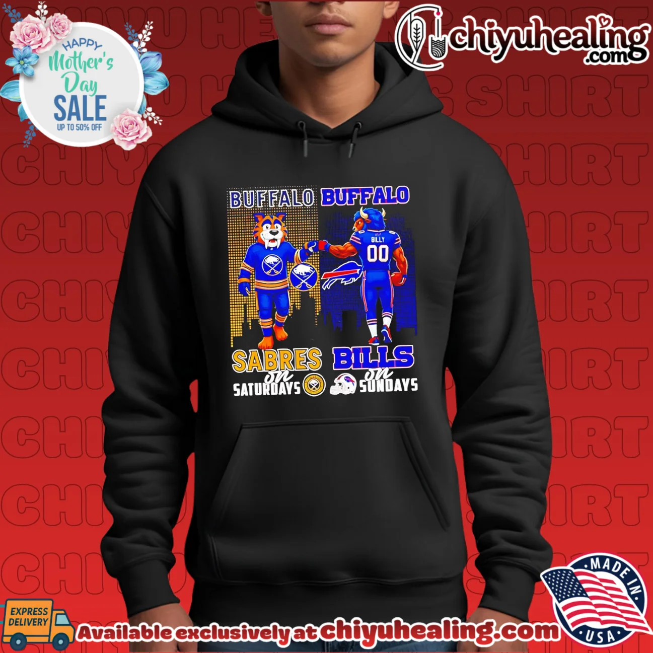 Buffalo Sabres Bills mascots fist bump on Saturdays on Sundays grail shirt & hoodie | Exclusive Fan Gear Buffalo Sabres Bills mascots fist bump on Saturdays on Sundays grail shirt & hoodie | Exclusive Fan Gear