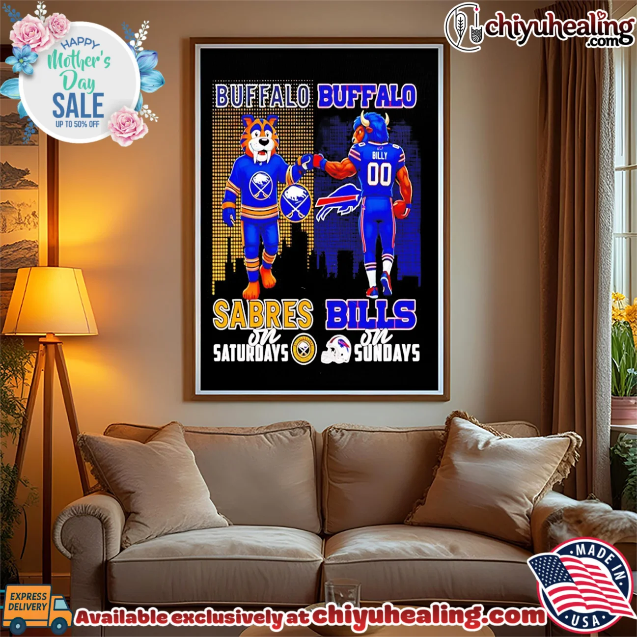Buffalo Sabres Bills mascots fist bump on Saturdays on Sundays grail shirt & hoodie | Exclusive Fan Gear Buffalo Sabres Bills mascots fist bump on Saturdays on Sundays