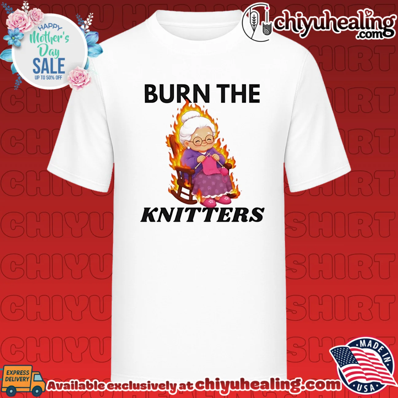 Burn the Knitters knitting funny grandma