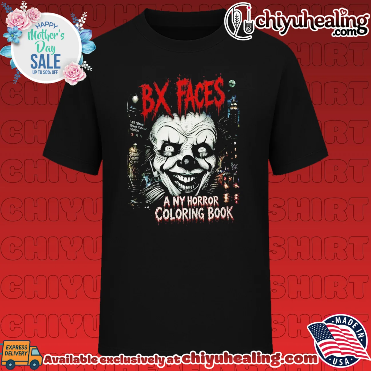 Bx Faces creepy clown illustration