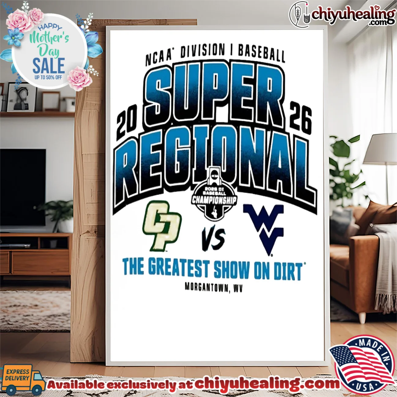Cal Poly Mustangs vs West Virginia Mountaineers 2026 NCAA Baseball Super Regional The Greatest Show on Dirt prime shirt & hoodie - New Arrival Cal Poly Mustangs vs West Virginia Mountaineers 2026 NCAA Baseball Super Regional The Greatest Show on Dirt