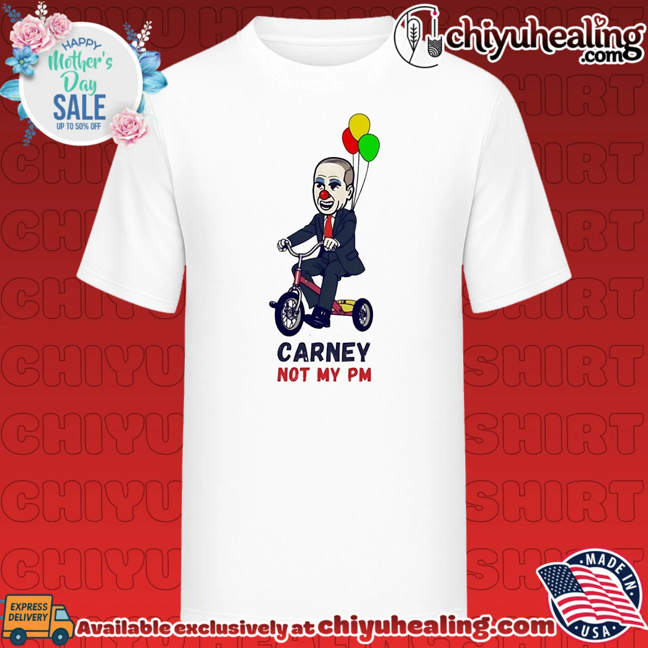 Carney Not My PM Clown Tricycle political satire shirt & hoodie