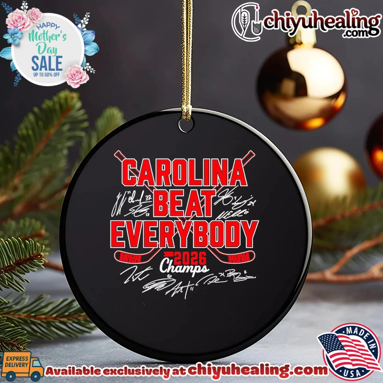 Carolina Hockey Beat Everybody 2026 Champs signatures authentic shirt & hoodie | Exclusive Fan Gear Carolina Hockey Beat Everybody 2026 Champs signatures