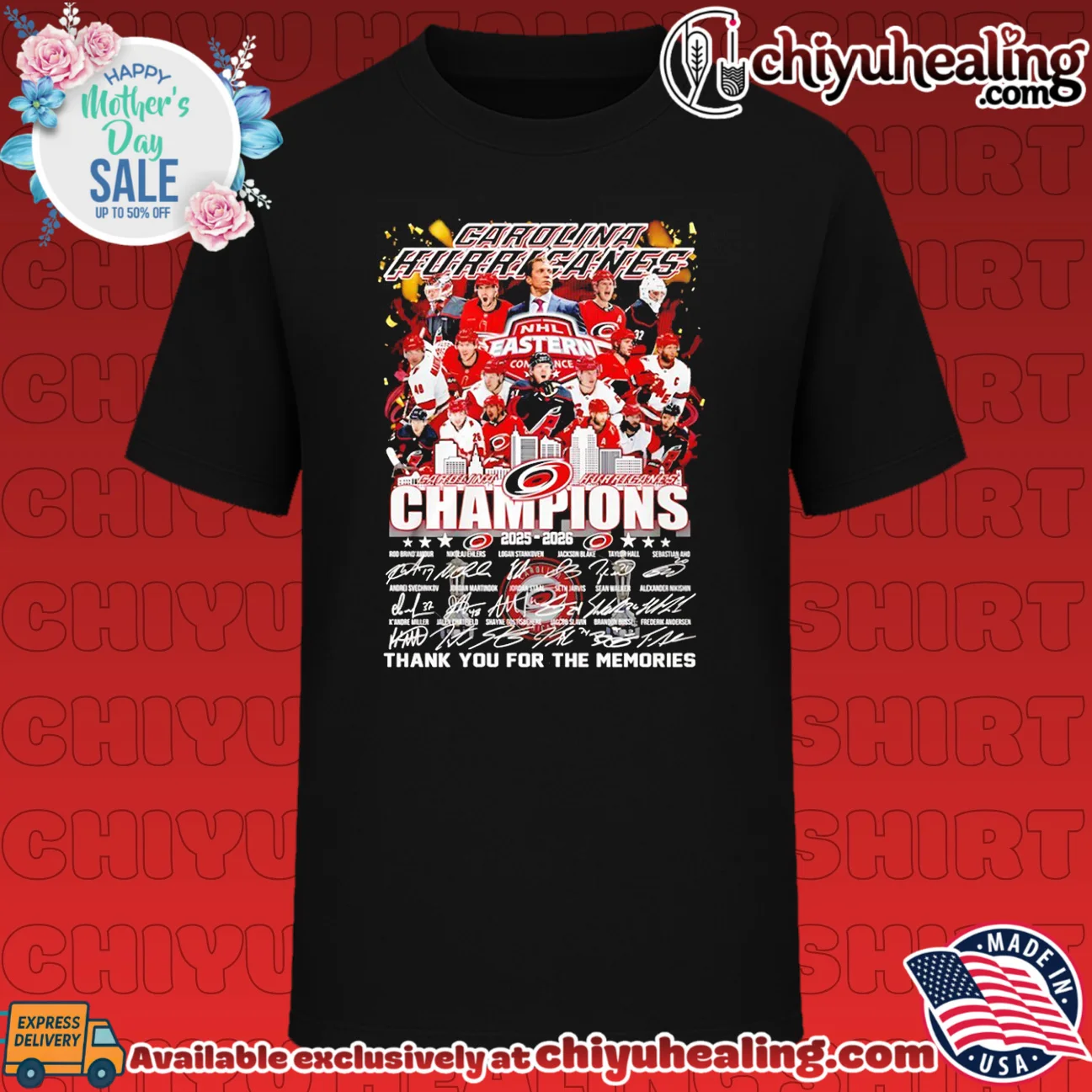 Carolina Hurricanes 2025-2026 Champions Thank you for the memories signatures shirt