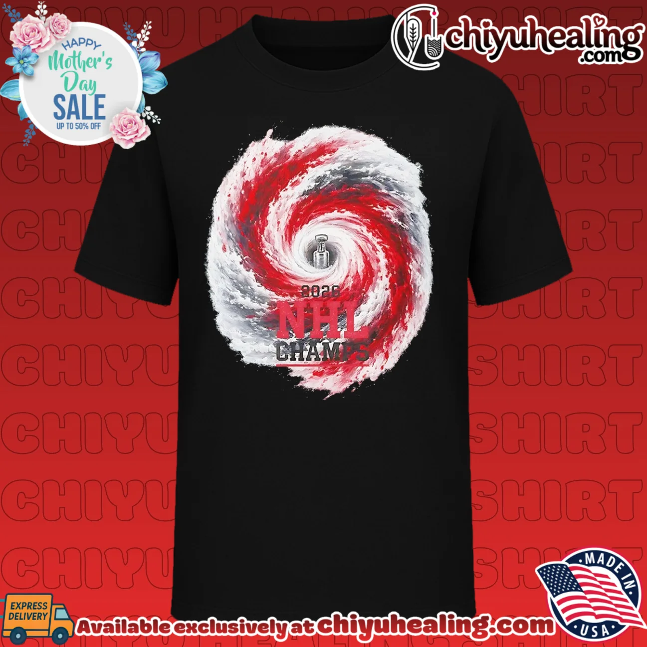 Carolina Hurricanes 2026 NHL Champs storm graphic shirt & hoodie