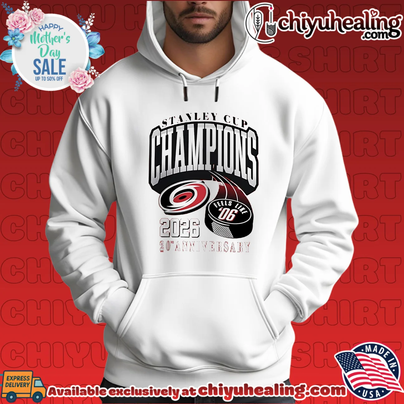 Carolina Hurricanes 2026 Stanley Cup Champions 20th Anniversary Puck Graphic shirt & hoodie Carolina Hurricanes 2026 Stanley Cup Champions 20th Anniversary Puck Graphic shirt & hoodie