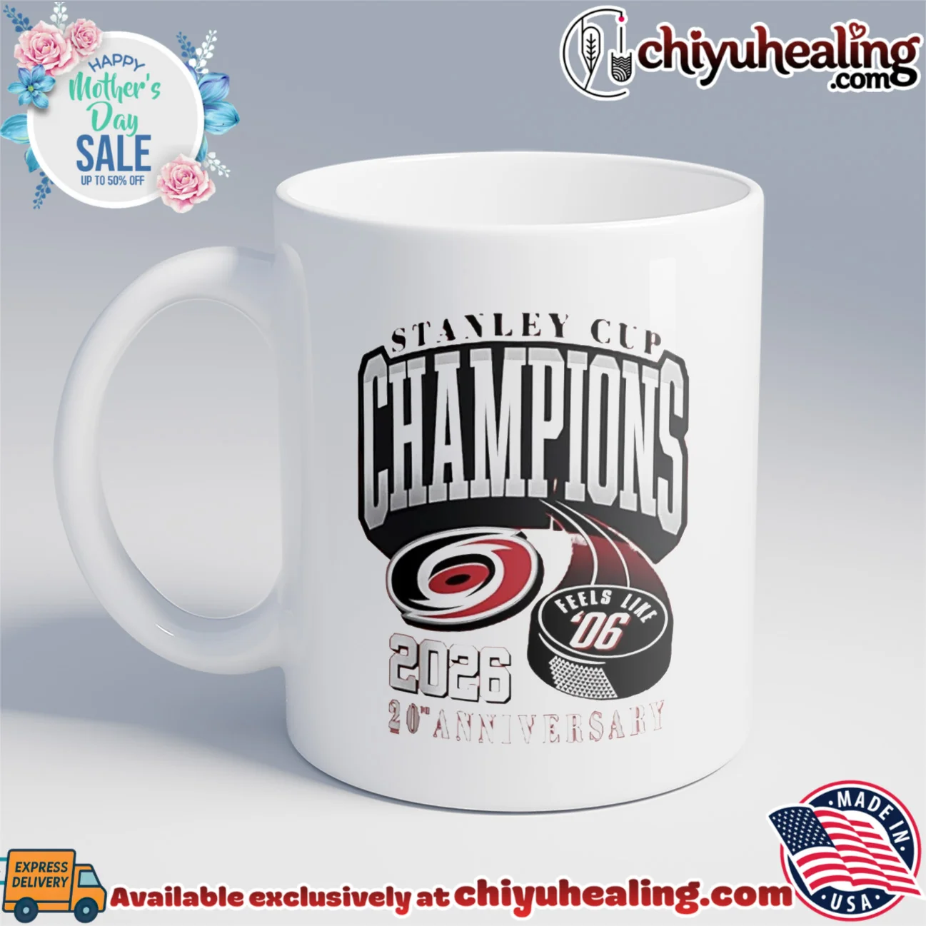 Carolina Hurricanes 2026 Stanley Cup Champions 20th Anniversary Puck Graphic shirt & hoodie Carolina Hurricanes 2026 Stanley Cup Champions 20th Anniversary Puck Graphic