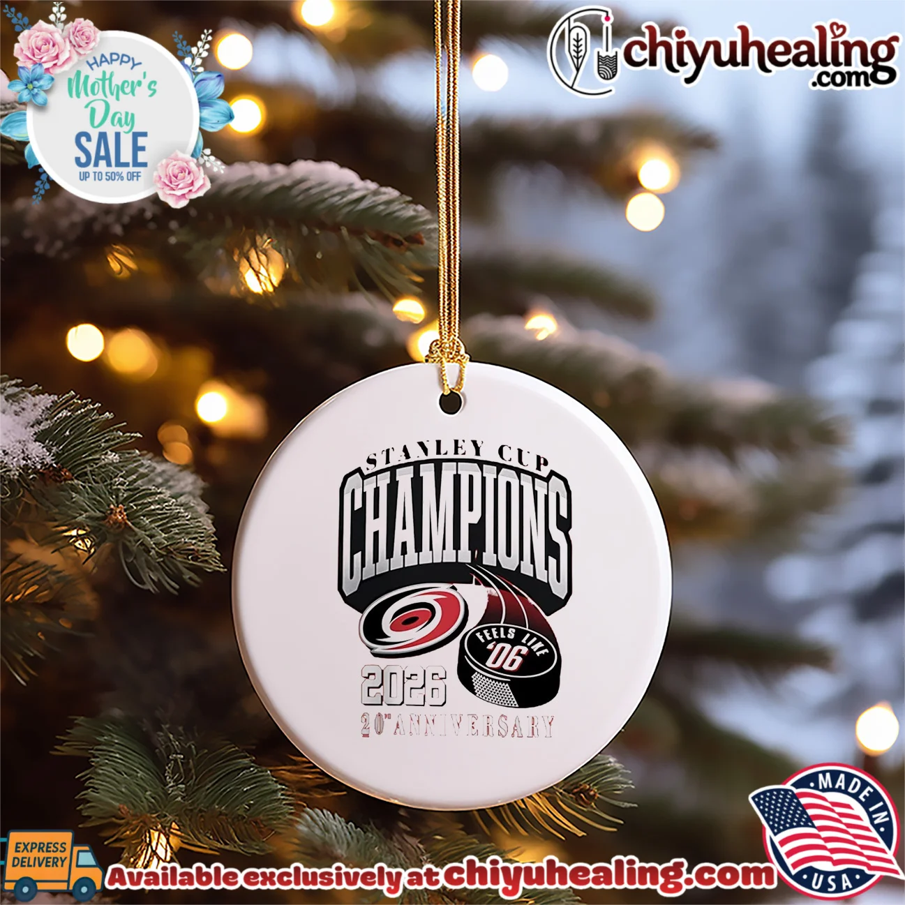 Carolina Hurricanes 2026 Stanley Cup Champions 20th Anniversary Puck Graphic shirt & hoodie Carolina Hurricanes 2026 Stanley Cup Champions 20th Anniversary Puck Graphic