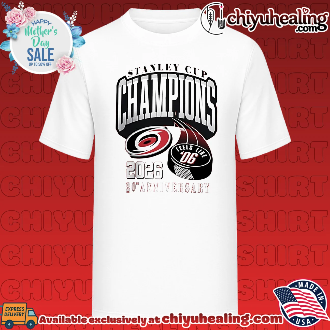 Carolina Hurricanes 2026 Stanley Cup Champions 20th Anniversary Puck Graphic