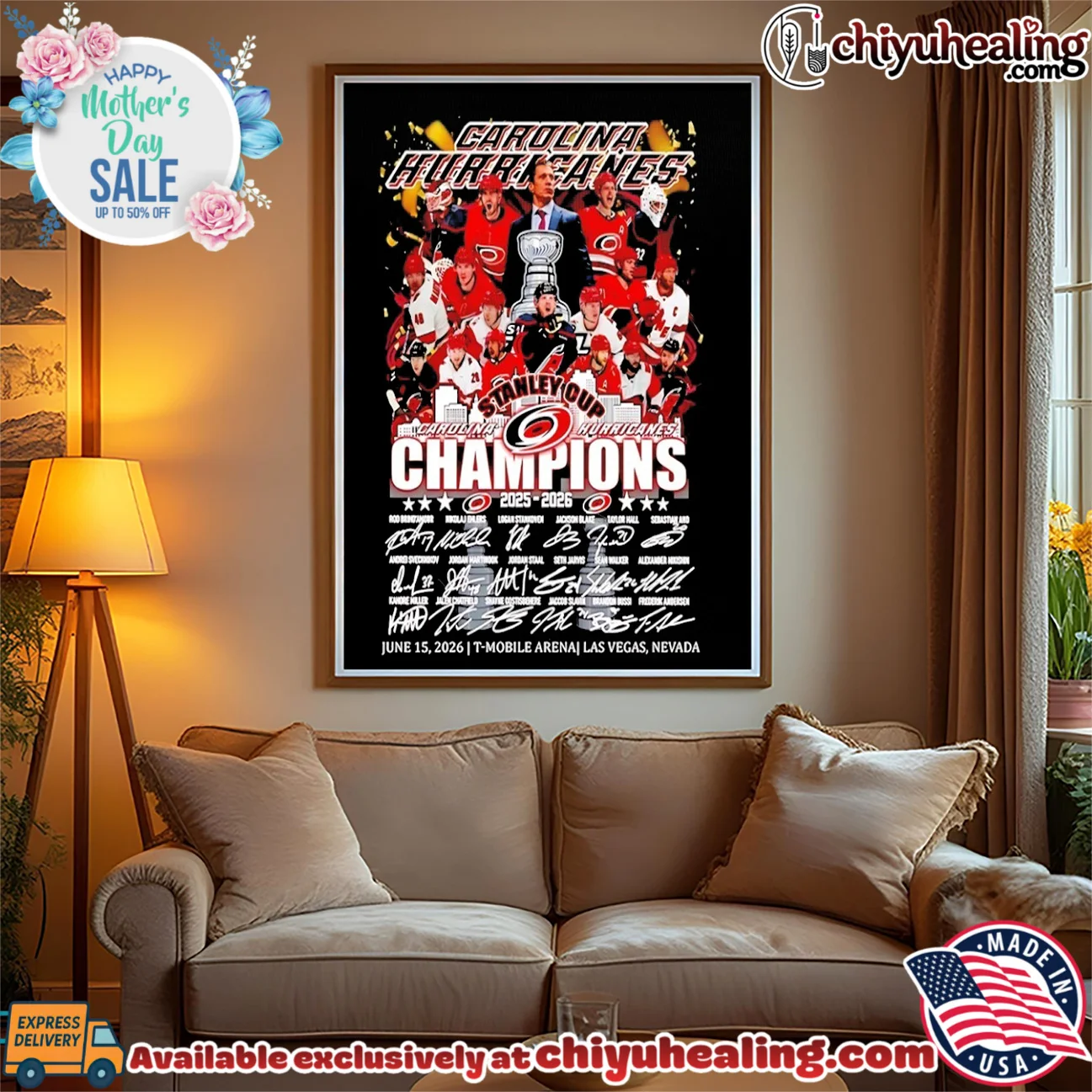 Carolina Hurricanes hockey 2025 2026 Stanley Cup Champions signature graphic timeless shirt & hoodie | 2026 Edition Drop Carolina Hurricanes hockey 2025 2026 Stanley Cup Champions signature graphic